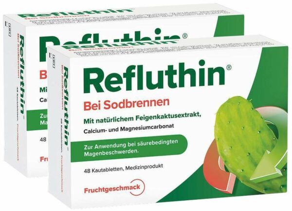 Refluthin Kautabletten Fruchtgeschmack 2 x 48 Stück