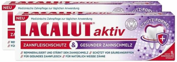 Lacalut aktiv Zahnfleischschutz & gesunder Zahnschmelz 2 x 75 ml