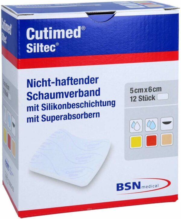 Cutimed Siltec 5 X 6 cm 12 Stück