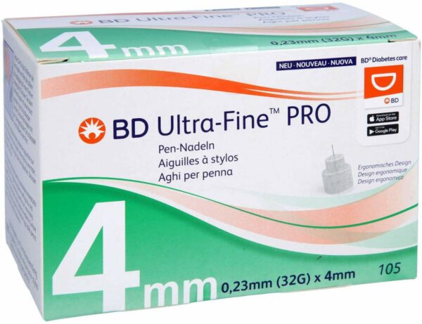 Bd Ultra-Fine Pro Pen-Nadeln 4 mm 32 G 0