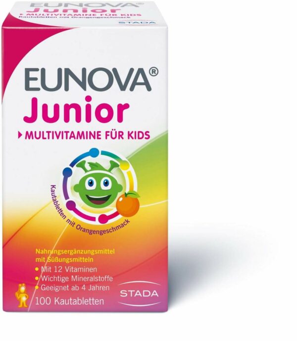 Eunova Junior Kautabletten mit Orangengeschmack 100 Stück