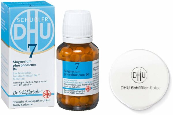 Biochemie DHU 7 Magnesium phosphoricum D6 - 200 Tabletten + gratis Tablettendose 1 Stück