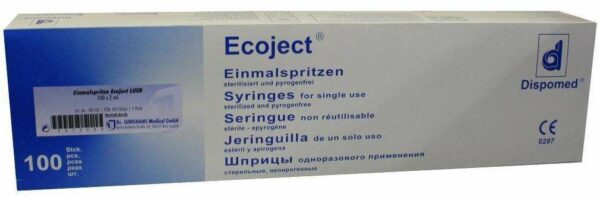 Spritzen Einmal Luer Ecoject 100 X 2 ml Spritzen