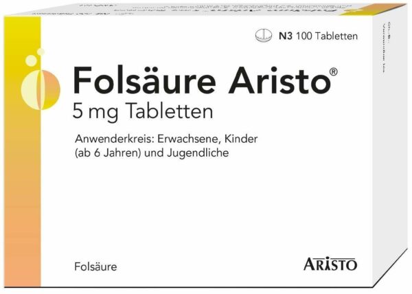 Folsäure Aristo 5 mg Tabletten 100 Stück