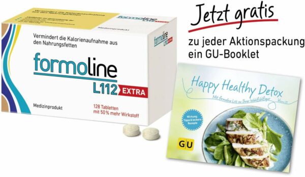 Formoline L112 Extra 128 Tabletten + gratis GU Happy Healthy Detox Booklet