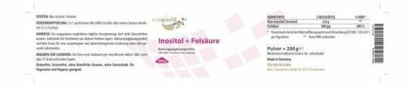 Inositol + Folsäure Pulver 200 G