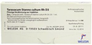 Taraxacum Stanno Cultum Rh D 3 Weleda 8 X 1 ml Ampullen