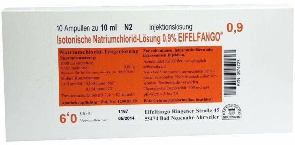 Isotonische Nacl Lösung 0.9% 10x10 ml Ampullen