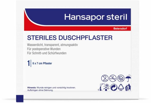 Hansapor Duschpflaster 6 X 7 cm Einzelpflaster Steril