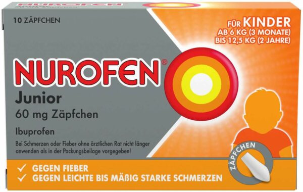 Nurofen Junior Zäpfchen 60 mg 10 Zäpfchen