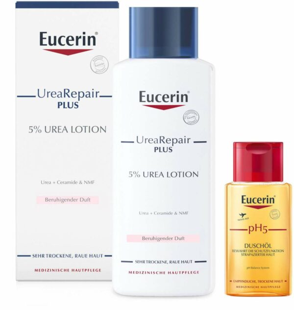 Eucerin UreaRepair Plus Lotion 5 % mit Duft 250 ml + gratis pH5 Duschöl 100 ml