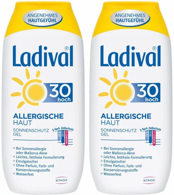 Ladival Sonnenschutz Gel Allergische Haut LSF 30 2 x 200 ml Gel