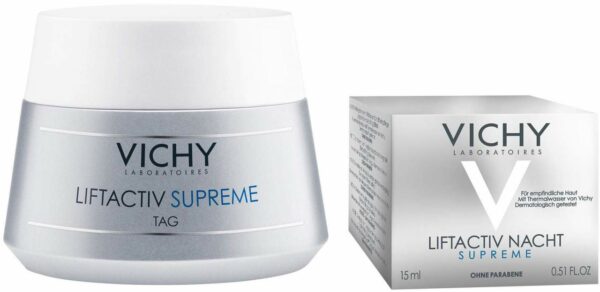 Vichy Liftactiv Supreme Tag trockene Haut Creme 50 ml + gratis Liftactiv Nacht mini Tiegel 15 ml