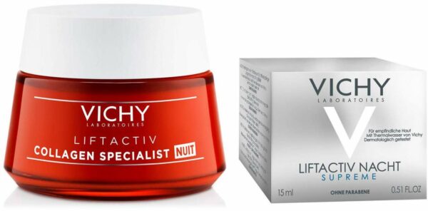 Vichy Liftactiv Collagen Nacht Creme 50 ml + gratis Liftactiv Nacht mini Tiegel 15 ml