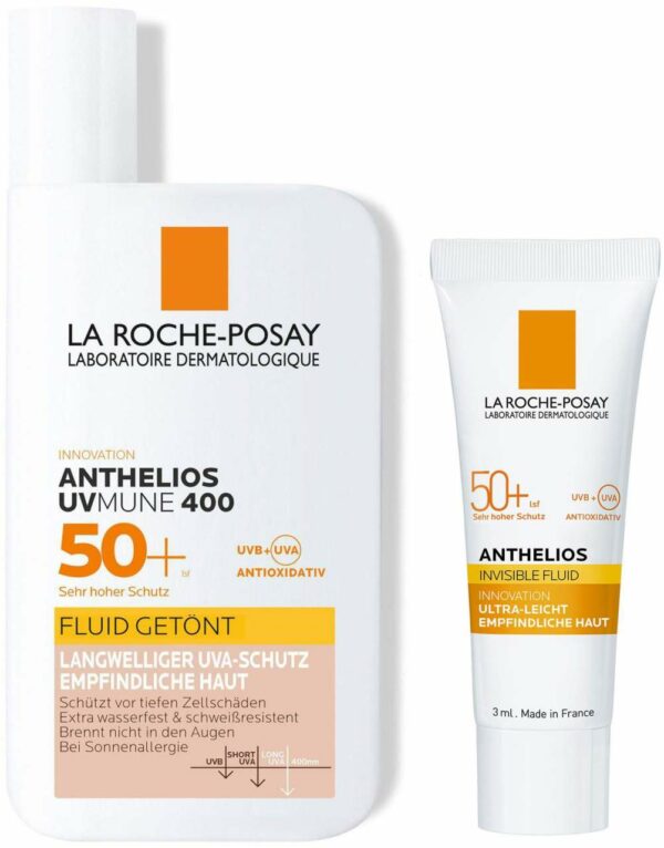 La Roche Posay Anthelios Invisible Fluid Getönt UVMune 400 LSF 50+ 50 ml + gratis 3 ml Fluid