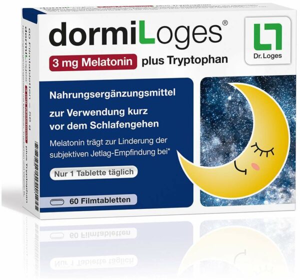 Dormiloges 3 mg Melatonin plus Tryptophan Tabletten 60 Stück